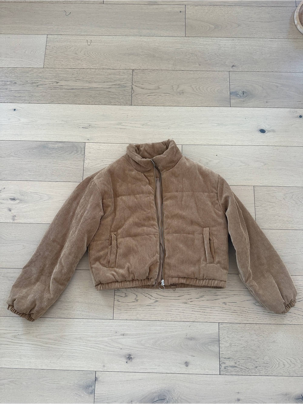 Love Tree Tan Corduroy Puffer Jacket